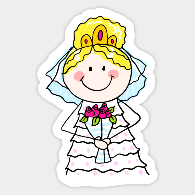 Happy doodle bride Sticker by fears